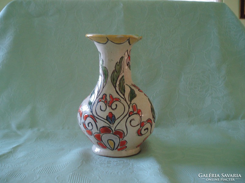 Szignált kétszájú érdekes kerámia váza