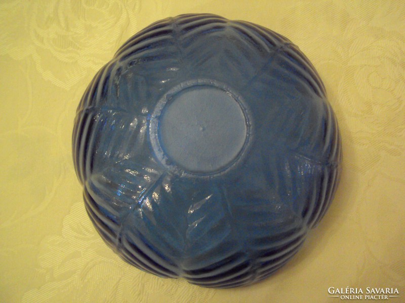 Ink blue glass serving plate (salad v. Scones).