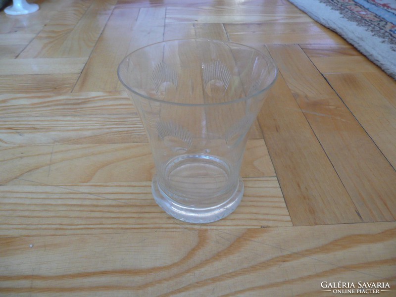 Régi csiszolt  üveg pohár