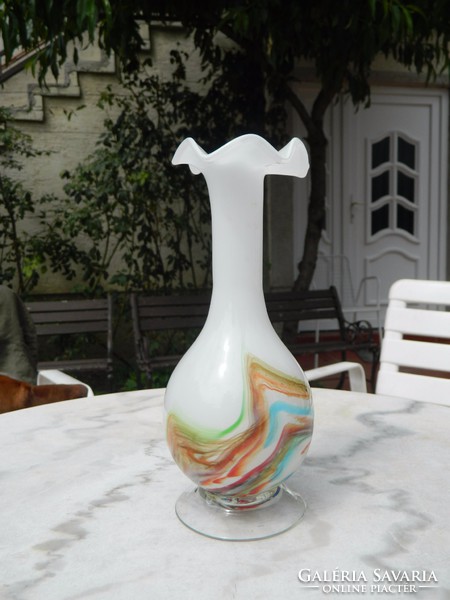 Muránói szakított üveg váza