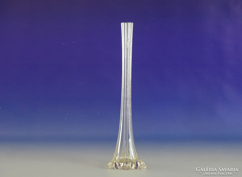 0H573 Régi üveg szálváza 35.5 cm