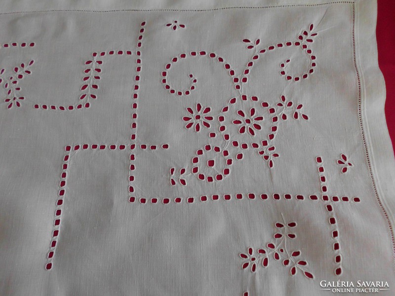 Antique linen tablecloth. Hand-stitched, very nice work.