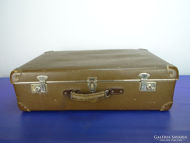 0H854 Retro csehszlovák utazó táska bőrönd koffer