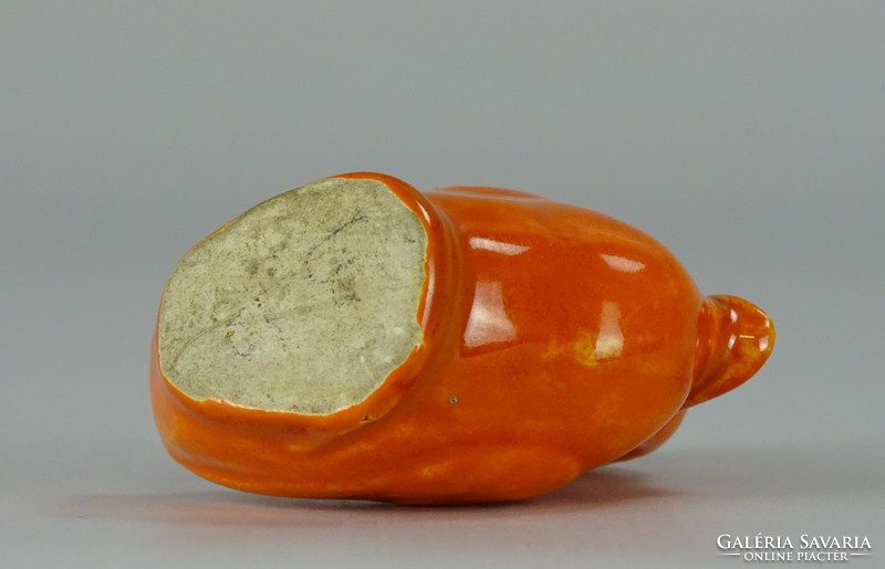 0I277 Régi narancssárga kerámia kacsa 5 cm