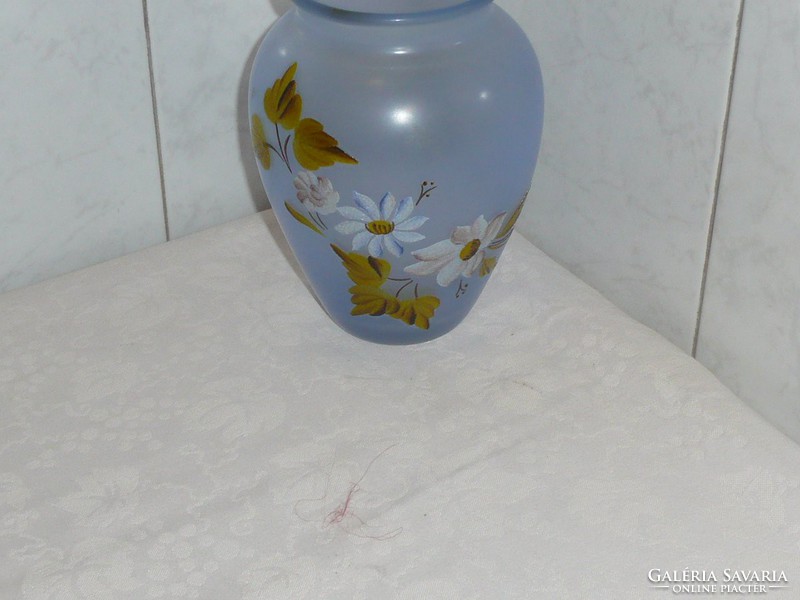 Kézzel festett üveg váza 18 cm