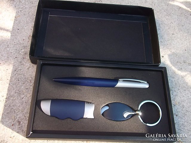 Pen-key holder-gas lighter + box set also as a gift