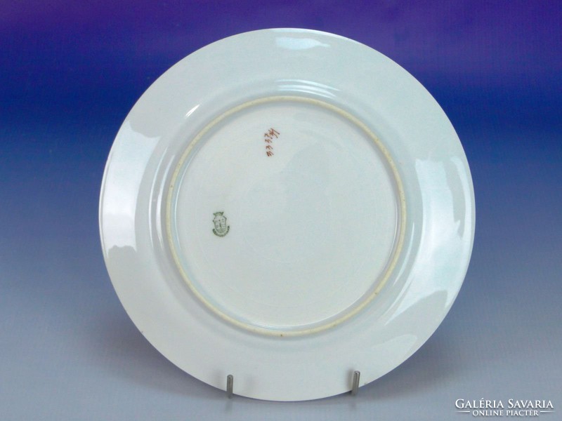 0I672 Régi virágdíszes cseh porcelán tányér 23.5cm