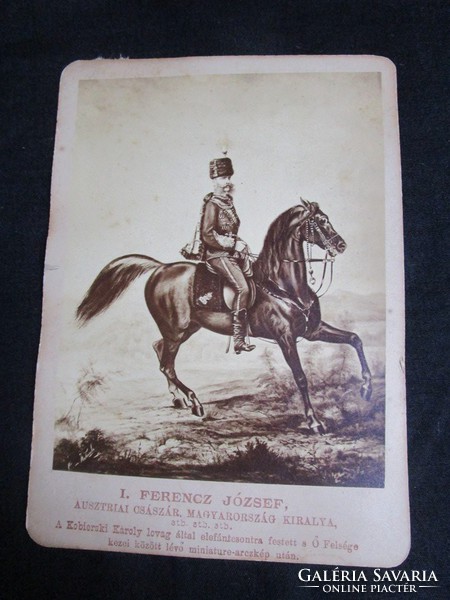 1878 Ferenc József lóvagló kép korabeli fénynyomat