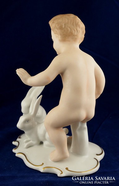 Wallendorf nyuszis porcelán szobor