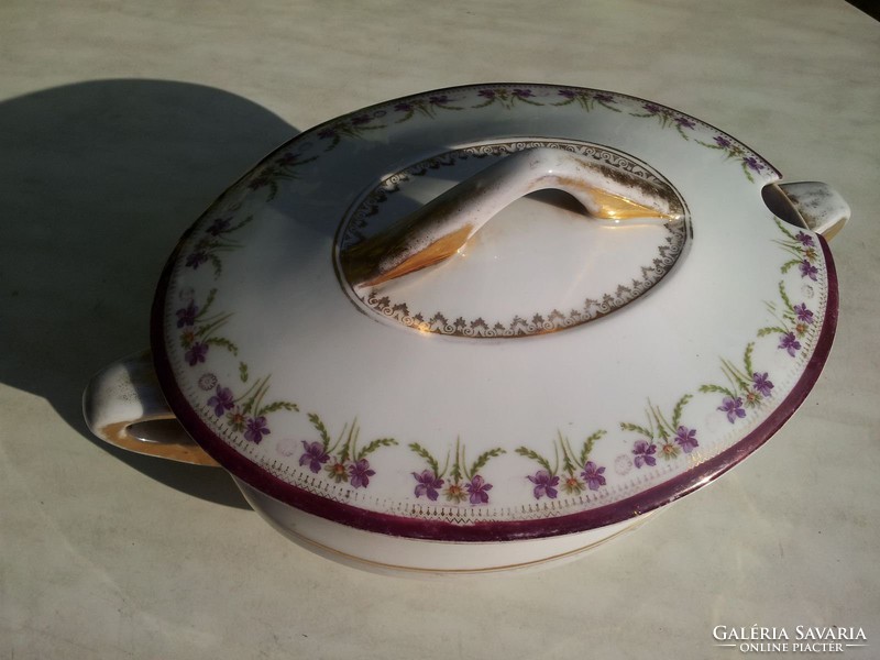 Bowl of antique violet soup