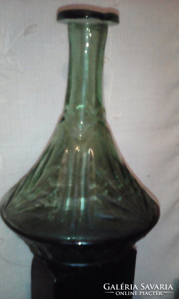 Szecessziós Zöld fúj, csiszolt üveg