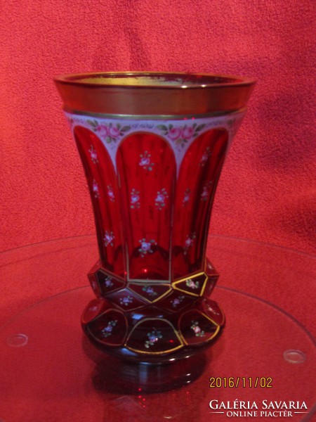Antique Biedermeier ruby decorative glass