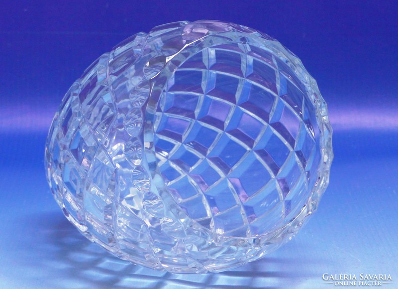 0J332 Gyönyörű csiszoltüveg váza 15.5 cm