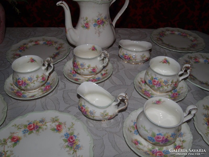 Csodaszép,Barokk  Extrém ritka Antik Royal Albert Angol porcelán komplett  6szem.teás/kávés/sütemény
