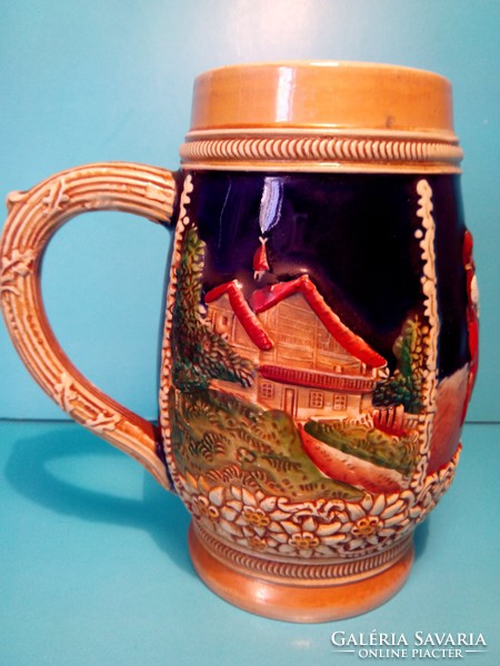 Good price!!! Ceramic jug decorated with a relief pattern for revelers