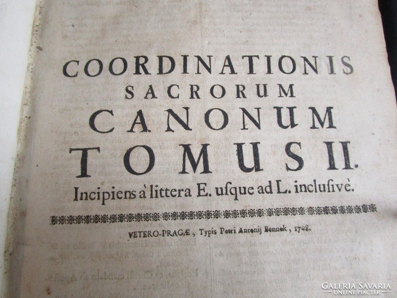 COORDINATIOIS SACRORUM CANONUM TOMUS II. VETERO  PRAGAE 1708