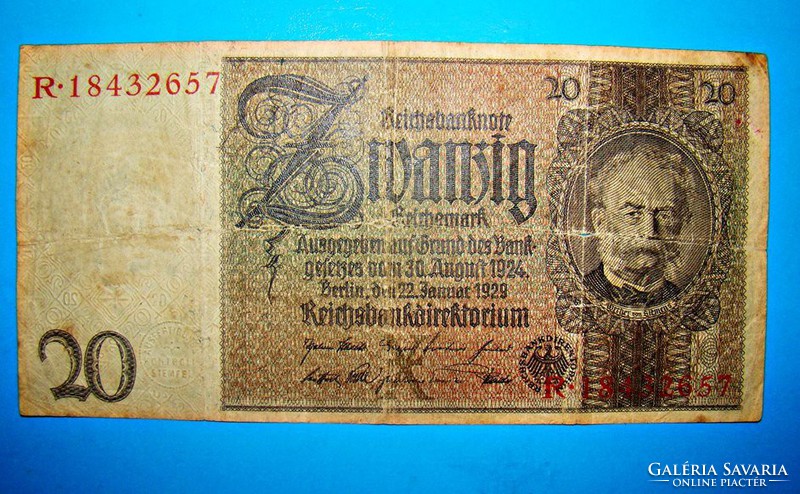 20 REICHSMARK 1929 