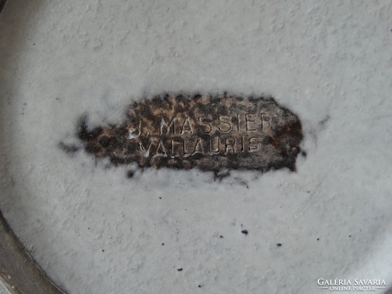Retro kerámia falitányér Vallauris-ból, Jerome Massier