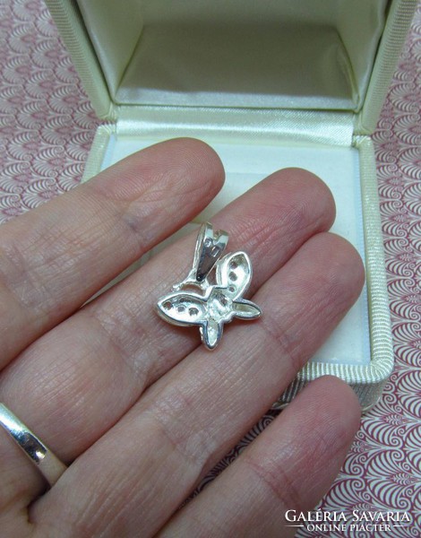 Köves pillangó ezüst medál - lepke - új ékszer