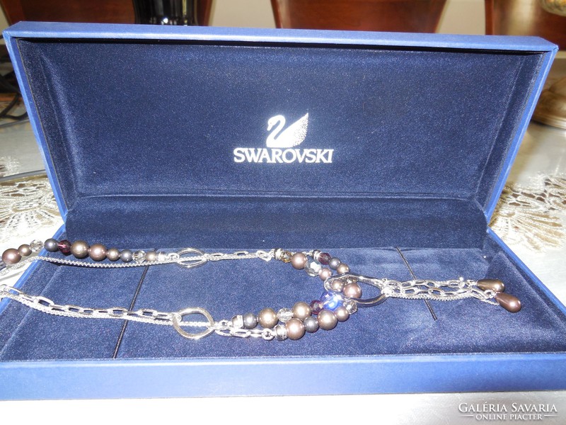 Swarovski kristály és gyöngy nyaklánc