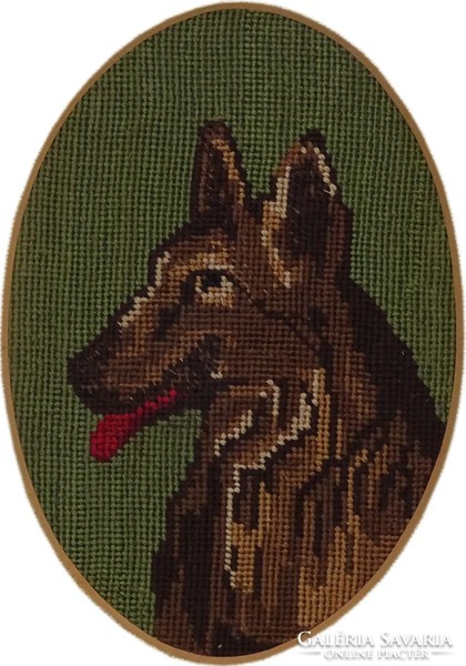 0L083 Régi németjuhász kutya gobelin porté 1936