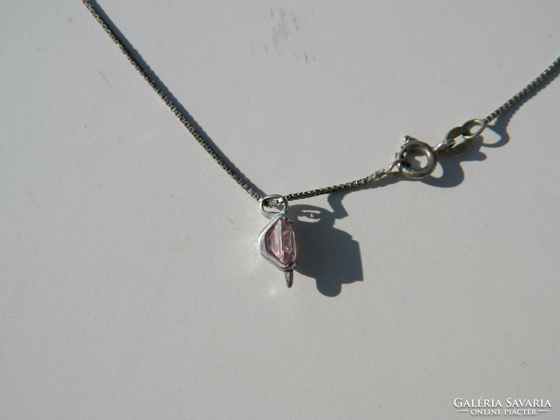 Filigree pink stone necklace