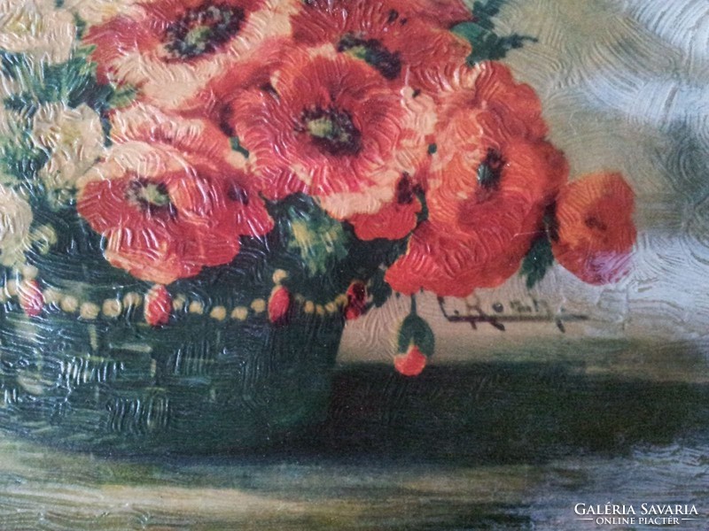 Flower basket, painting
