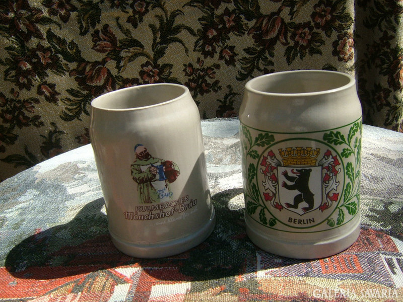 Pair of old marked West German beer mugs