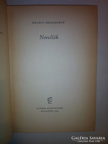 Ernest Hemingway: Novellák (1963)