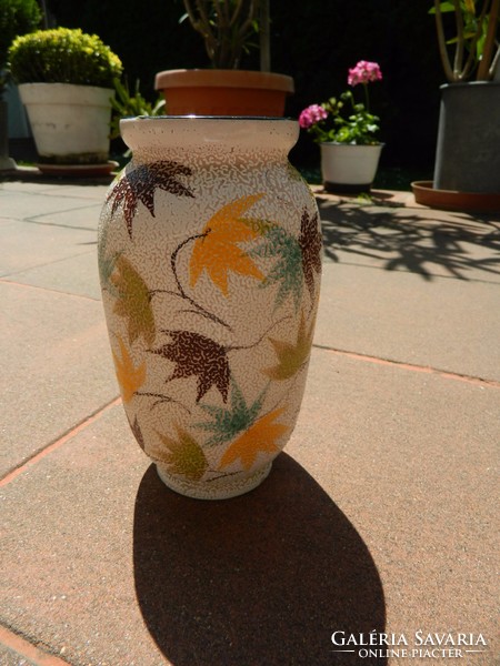 Őszi levelek - érdes felületű  kerámia váza
