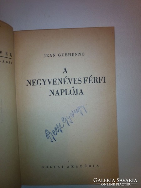 Jean Guéhenno: A negyvenéves férfi naplója (1943)