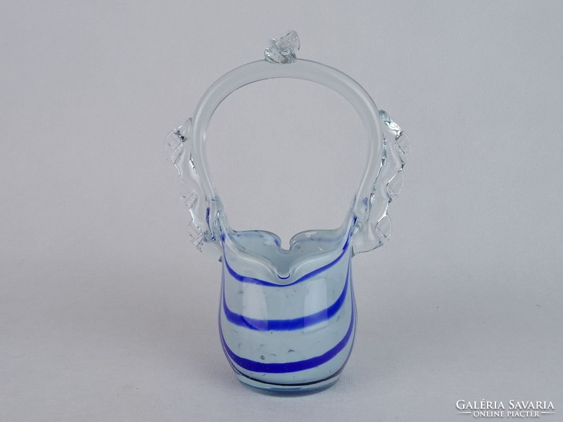 0M728 Régi muránói jellegű üveg kosár