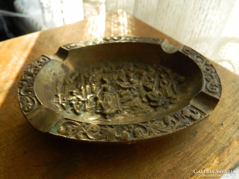 Baroque copper scene ashtray - ashtray