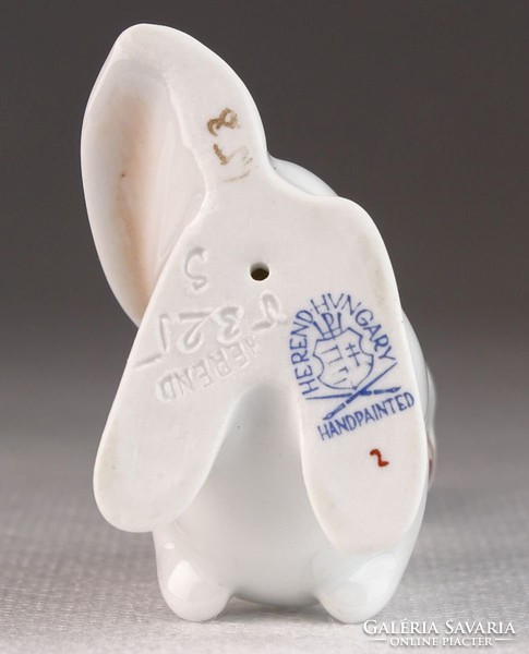 0M944 Herendi porcelán kajla fülű nyúl 10 cm