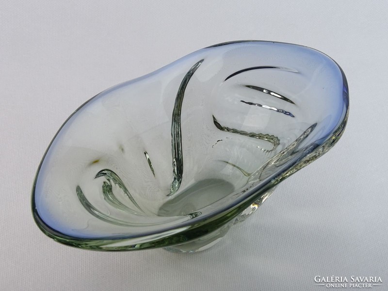 0M783 Fújtüveg BOHEMIA művészi üveg tál 26.5 cm