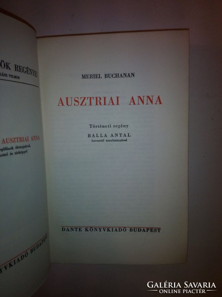 Meriel Buchanan: Ausztriai Anna (1938)