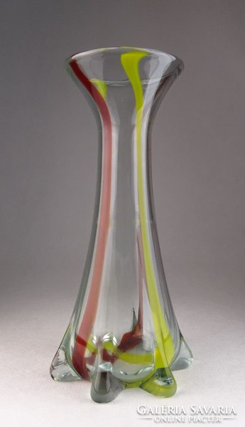0N063 Fújt üveg BOHEMIA művészi üveg váza 27.5 cm