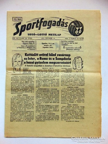 Sports betting October 19, 1975 old newspaper
