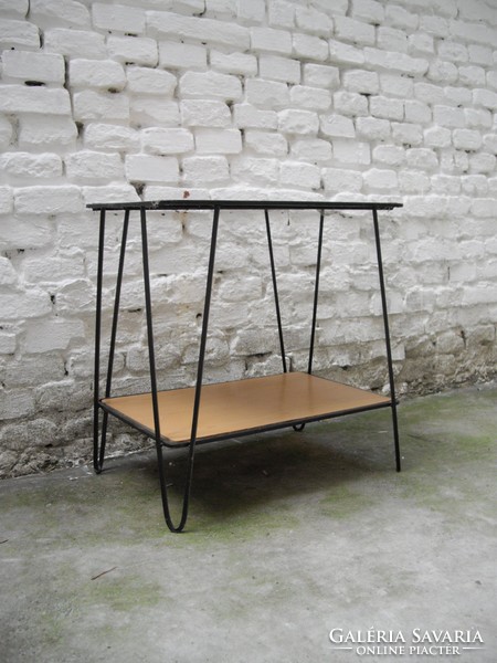 Retro wrought iron storage table #043