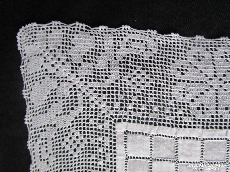 Art Nouveau thread lace meticulous Hungarian handwork napkin tray 1918