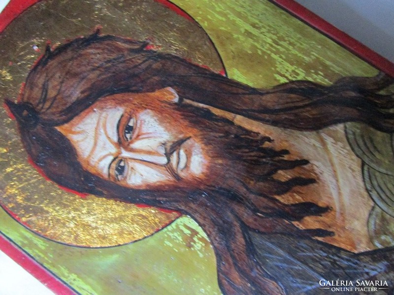 MEGVÁLTÓ JÉZUS KRISZTUS KÉZZEL FESTETT ARANYOZOTT IKON KOLOZSVÁR EGYETEM CERTIFIKÁT 1995 KEGYTÁRGY