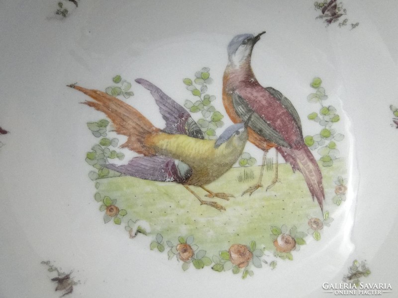 H037 Nagyméretű madaras porcelán asztalközép