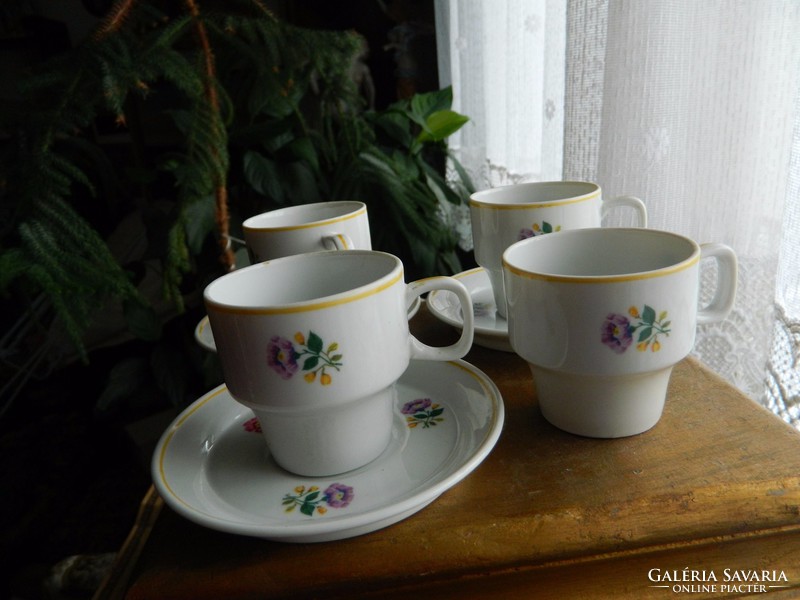 Retro raven house small flower cup set for 4 people