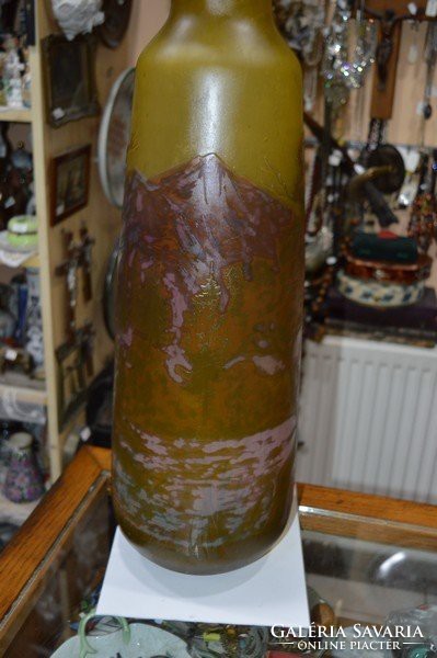 Gallé copia román íparművészeti üveg váza