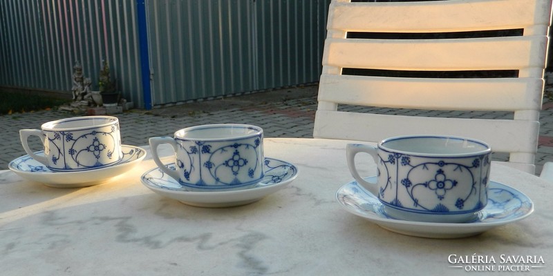 Altwasser silesia antique art nouveau cobalt blue painted cup set