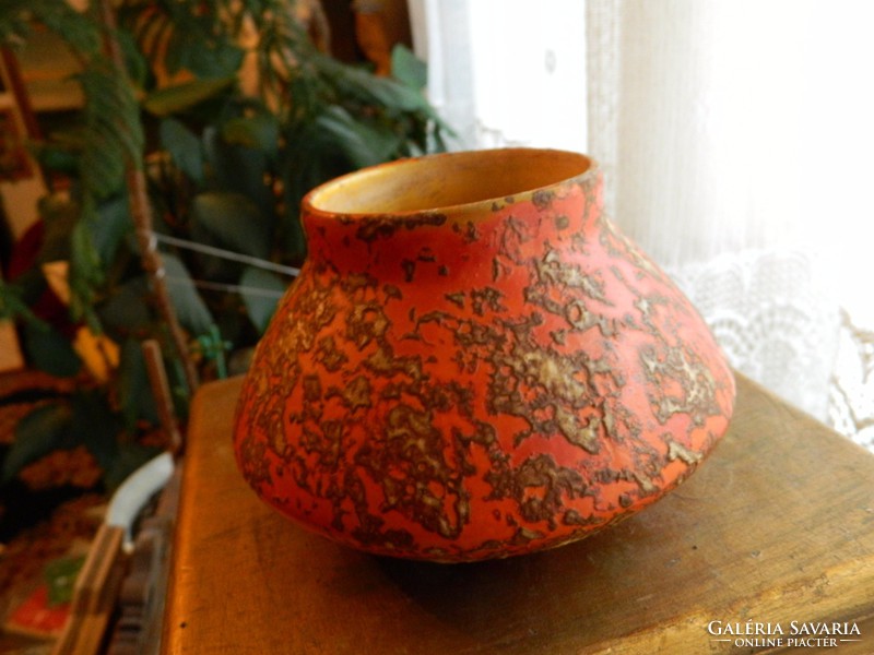 Tófej iparművészeti retro kerámia váza