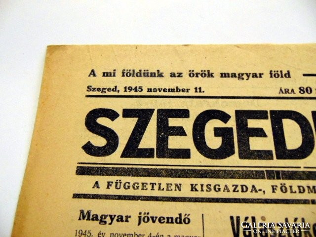 Szeged newspaper November 11, 1945 old newspaper 919