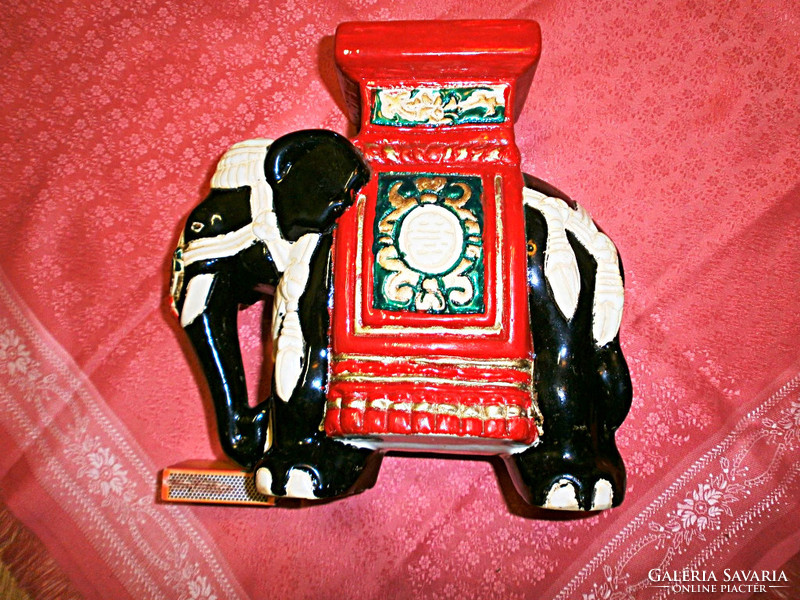 Majolica glazed lucky ceramic elephant
