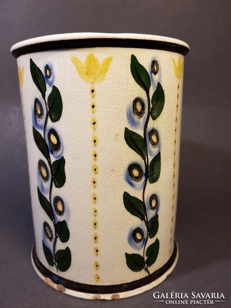 Hand-painted vase by Emil Fischer Budapest