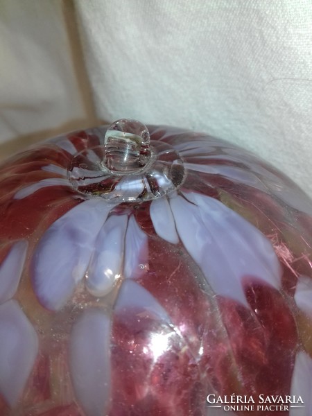 MOST ÉRDEMES! Színes márványos nehéz üveggömb 12 cm átmérővel lakás dekor vagy is karácsonyfadísz